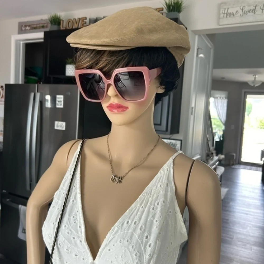โจNWT Mauve Blush Pink Statement Oversized square framed sunglasses ๐ sunshades - Picture 1 of 14